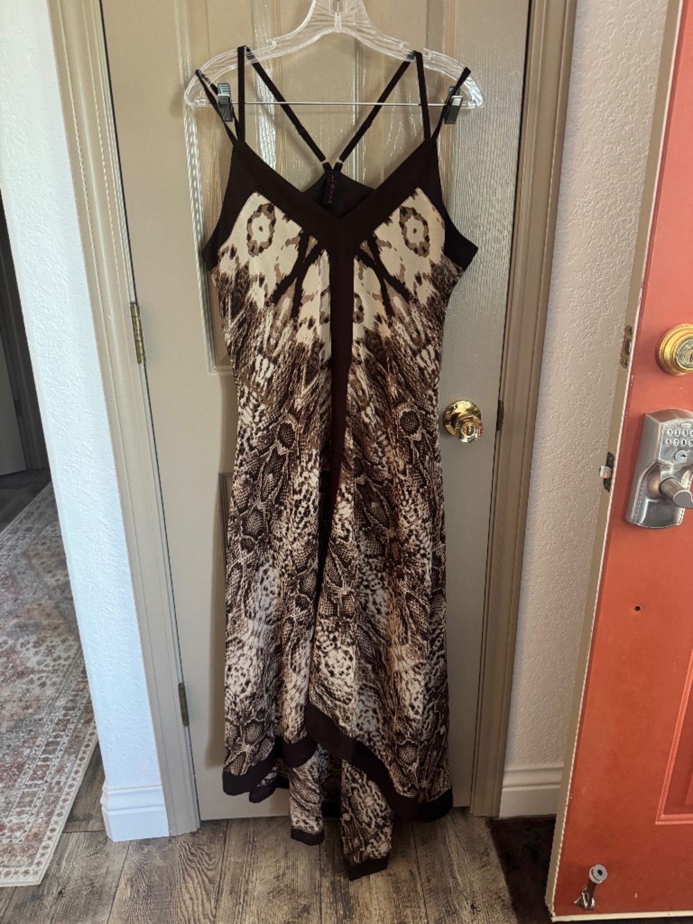 La Moda Brown animal print maxi dress Sz XL